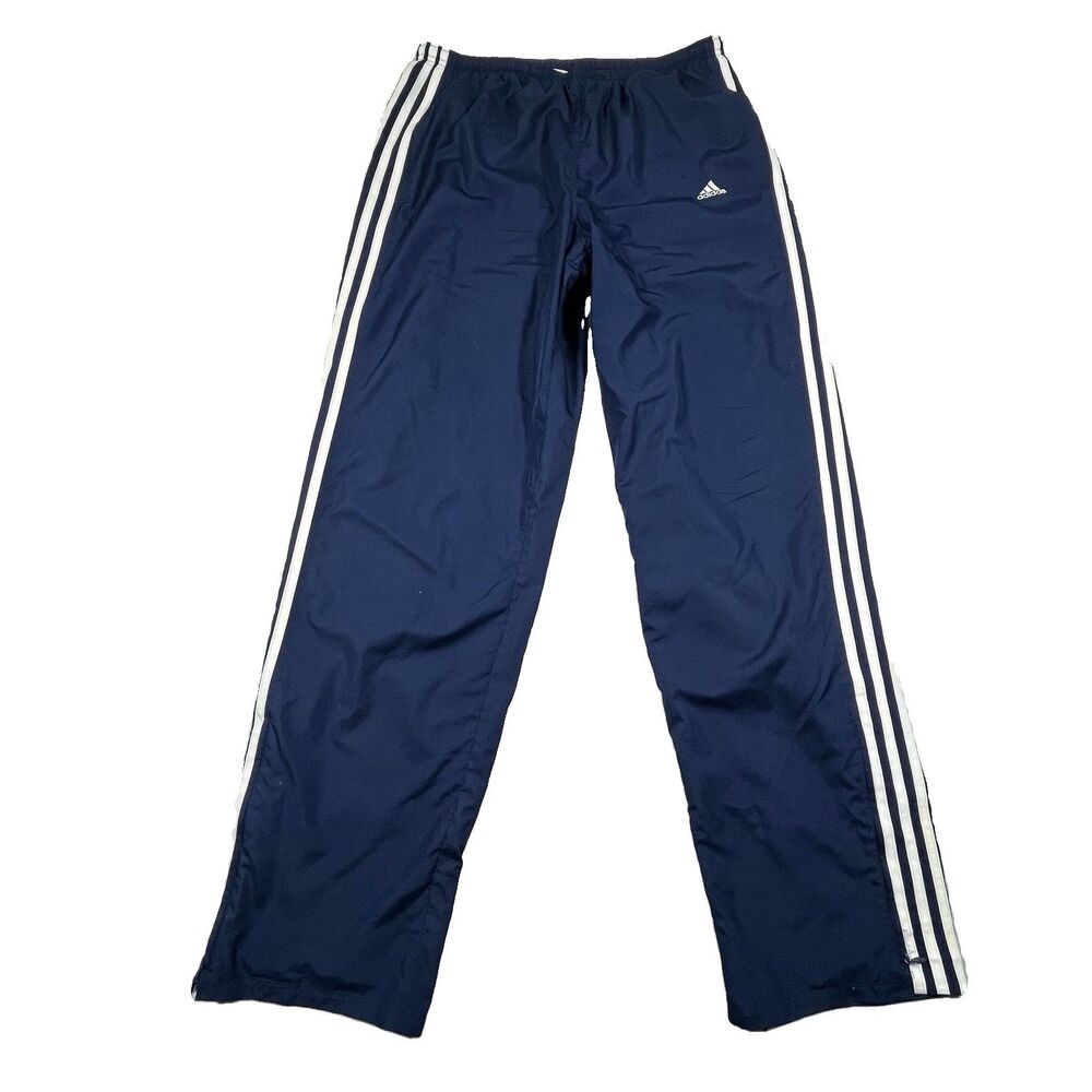 Y2K Adidas 3 Stripe Navy Blue Track Pants Size L Mesh Lined Athletic